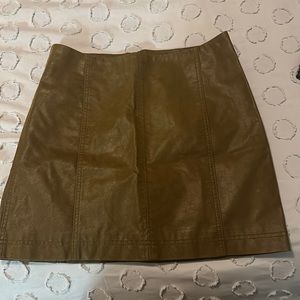 Leather mini skirt